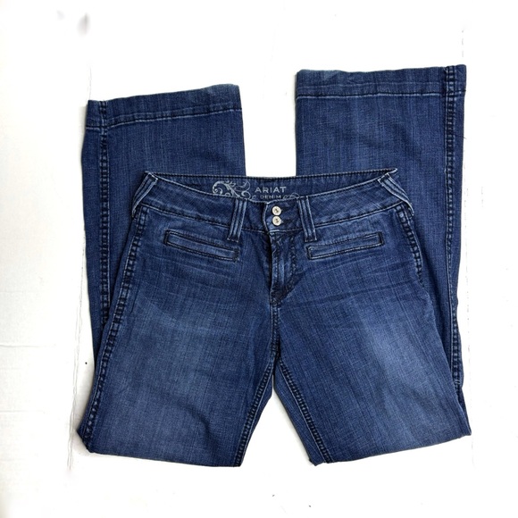 Ariat Denim - Ariat Dark Wash Wide Leg Trouser Jeans SHORT